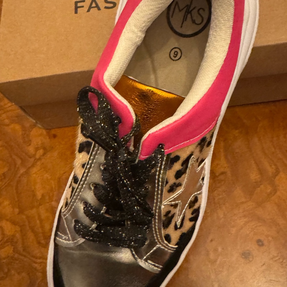 Black and Gold Leopard Sneakers
